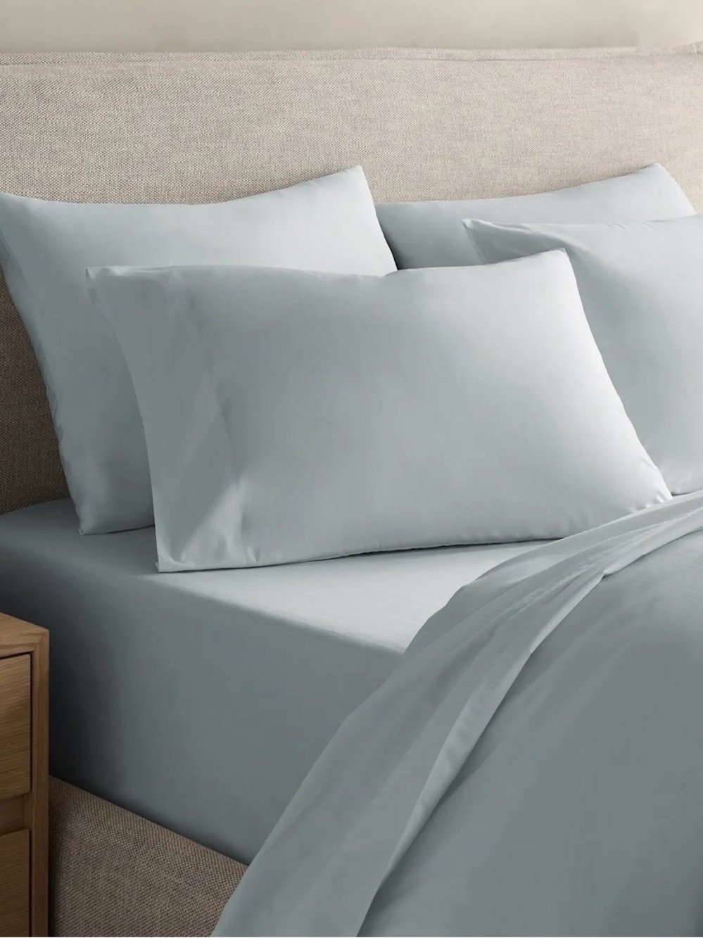 NWOT 100% Organic Cotton Crisp Percale Duvet Cover Set, Twin (Mist) - Picture 4 of 5